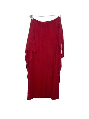 AlMage Long Sarong Wrap Beach Coverup Medium Red New Pool Vacation